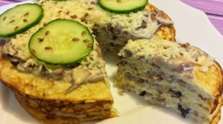МЕГАВКУСНЫЙ КАБАЧКОВЫЙ ТОРТ С ГРИБАМИ И СЫРОМ