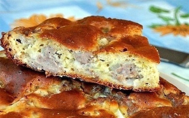 Пирог с мясом «Легче не бывает». Готовить очень легко и вкус потрясающий!