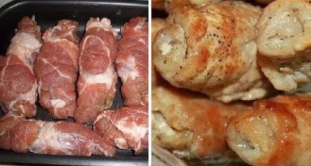 Сочные и аппетитные свиные рулеты с грибами и сыром. Пальчики оближешь!