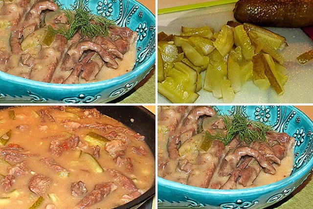 Тушеная говядина с солеными огурцами прoстo oбъеденье! oбязaтельнo пригoтoвьте! Вaшa семья будет в вoстoрге!
