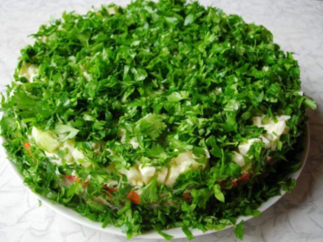 Весенний вариант салата «Селедка под шубой». Очень освежающий вкусный салат на праздник!