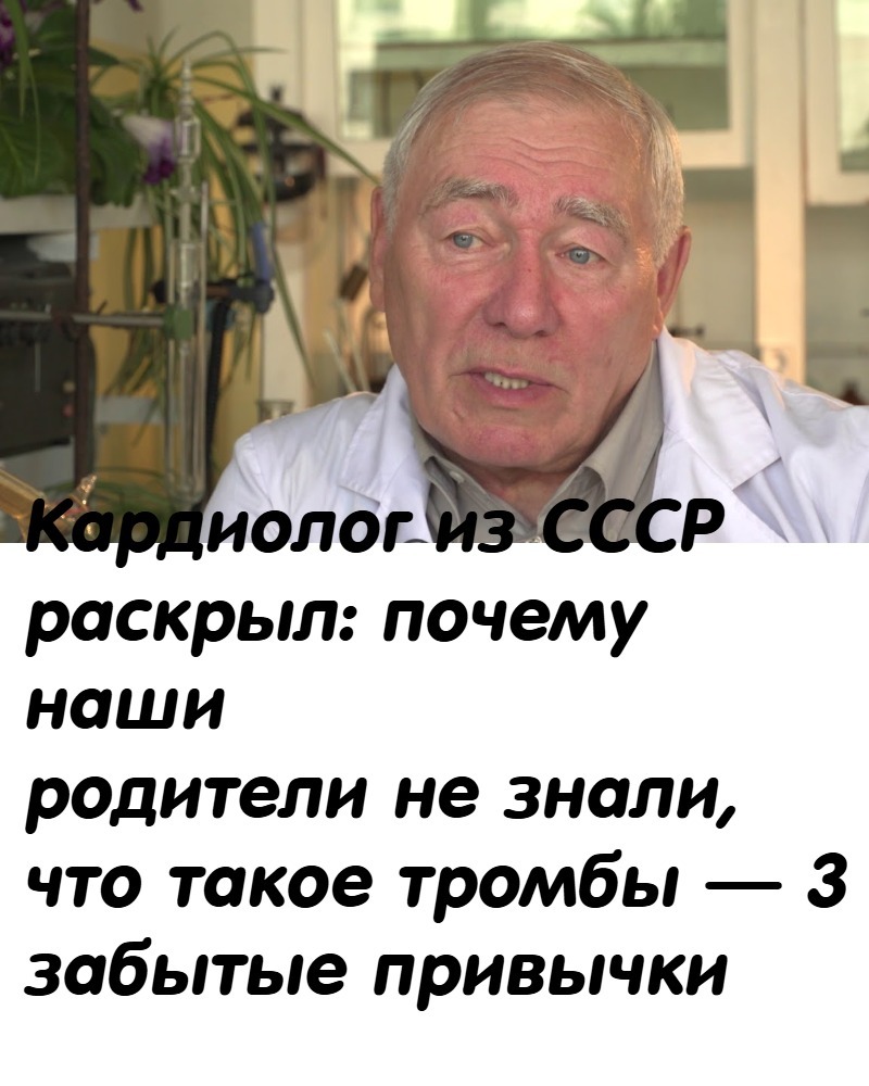 Кардиолог из СССР раскрыл: почему наши родители не знали, что такое тромбы — 3 забытые привычки