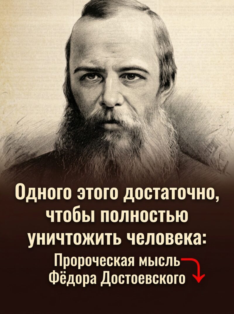 Что требуется, чтобы погубить человека: гениальная мысль Фёдора Достоевского Что требуется, чтобы погубить человека: гениальная мысль Фёдора Достоевского