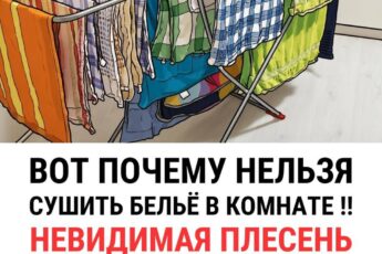 Вот почему нельзя сушить белье в комнате..